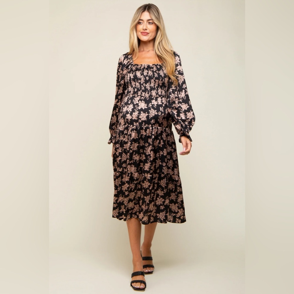 PinkBlush Maternity Elegant Midi Dress